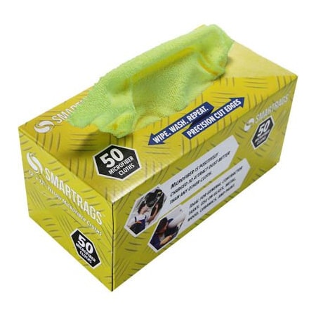 Monarch Brands SmartRags Microfiber Cleaning Cloths, 12" x 12", Yellow, 50 Rags/Box - M950Y M950Y
